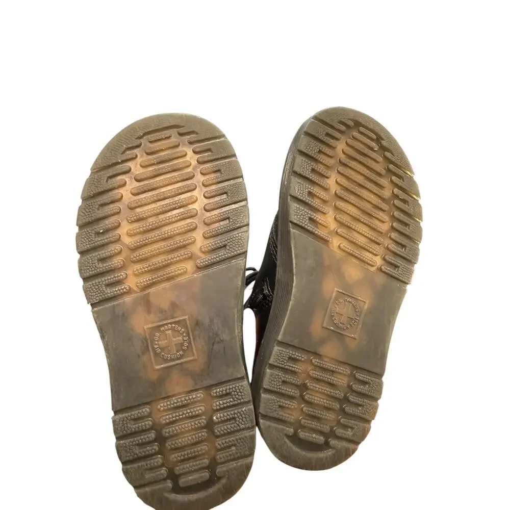 Dr. Martens 1460‎ Black Kids Girls Zip Up Leather Lace Up Comat Boots Size 10